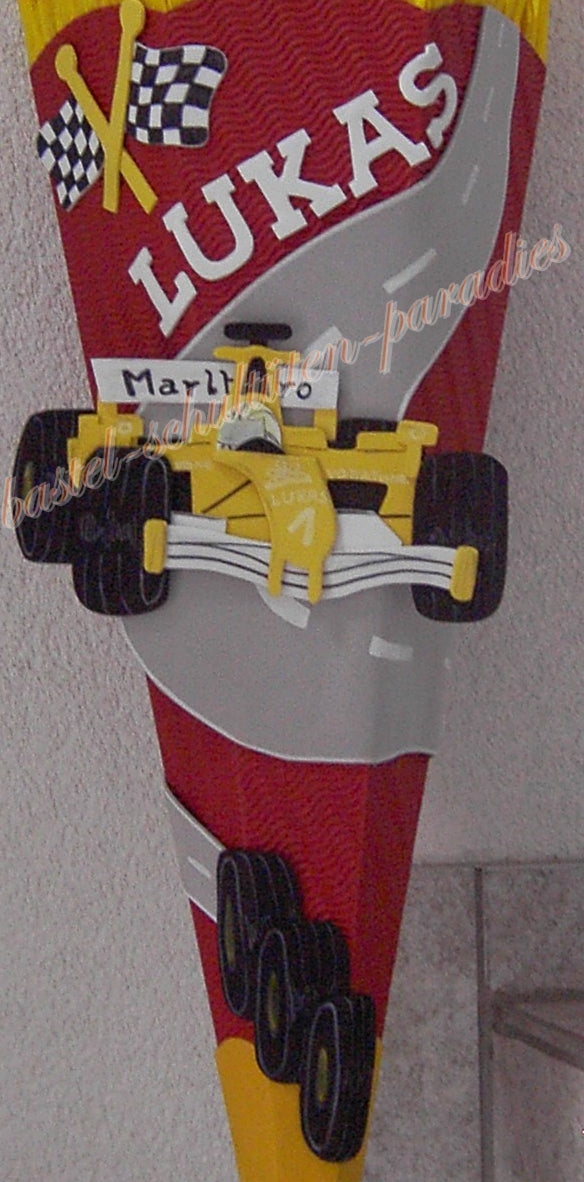 Bastelanleitung Formel 1 gelb (nur Motiv)