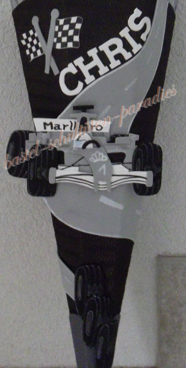 Bastelanleitung Formel 1 grau (nur Motiv)