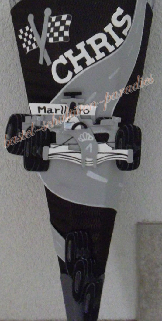 Bastelanleitung Formel 1 grau (nur Motiv)