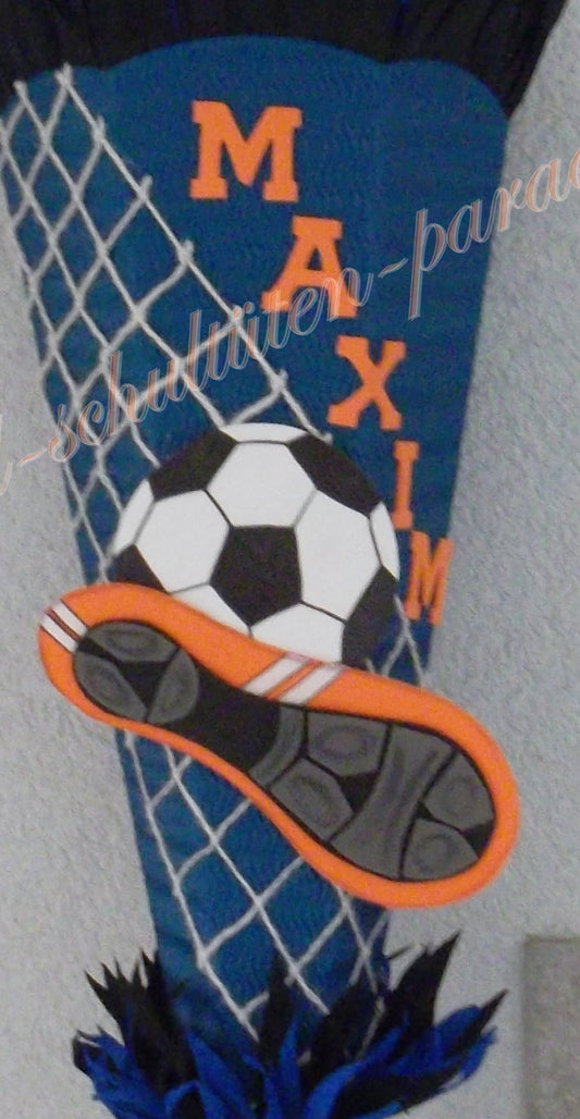 Bastelanleitung Fußball 2 orange-weiß incl. Netz (nur Motiv)