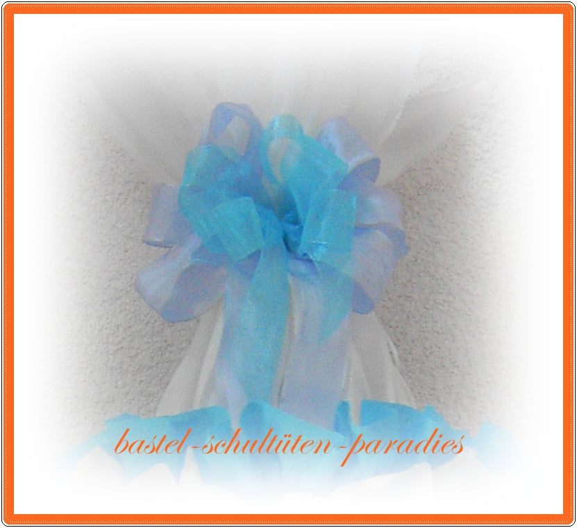 Schultütenschleife hellblau-hellblau