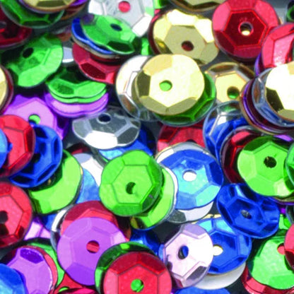 Bunte Pailletten als Farbübersicht, Lieferung in der gewählten Farbe
