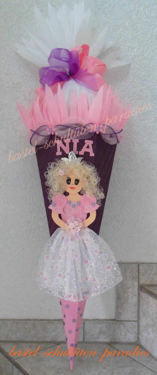 Schultüten Bastelset Prinzessin Roselia lila-rosa