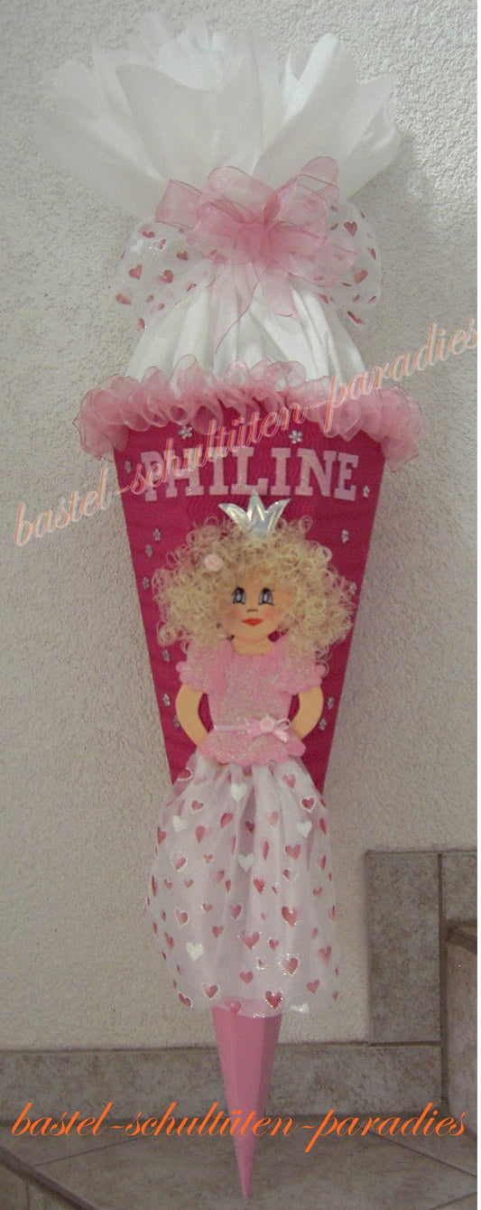 Schultüten Bastelset Prinzessin Stella pink-rosa-weiß
