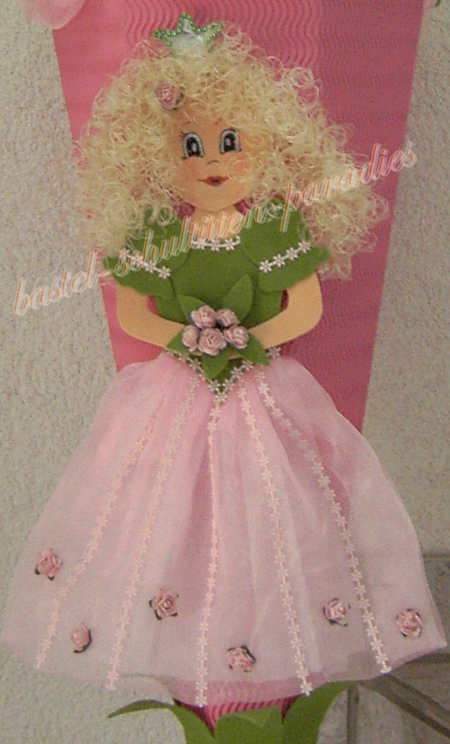 Bastelsanleitung Prinzessin Roselia rosa-grün (nur Motiv)