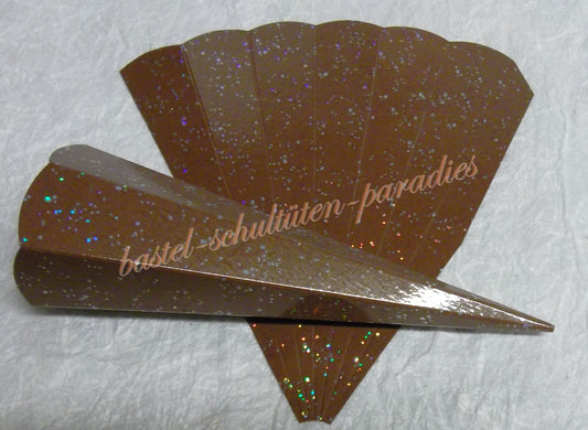 Schultütenrohling "Diamant" 18cm - mittelbraun