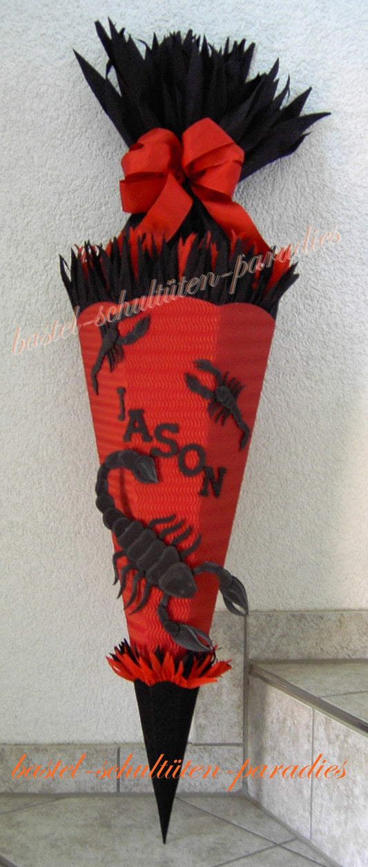 Schultüten Bastelset Scorpion rot-schwarz