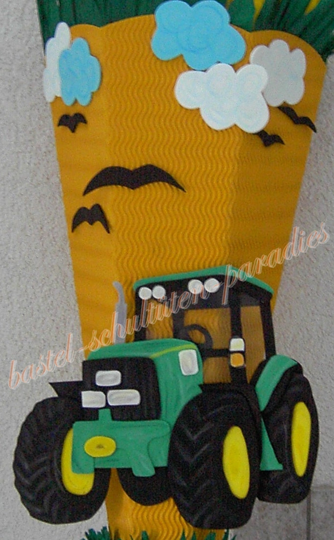 Bastelanleitung Traktor grün (nur Motiv)