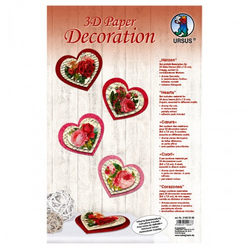 3D Papier Dekoration "Herzen" 24 Stück von URSUS®