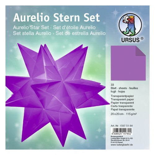 Aurelio Stern Set 20x20 cm Transparentpapier aubergine 33 Blatt von URSUS®