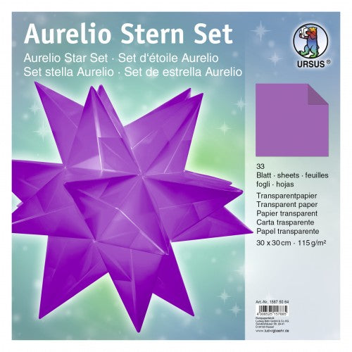 Aurelio Stern Set 30x30 cm Transparentpapier aubergine 33 Blatt von URSUS®
