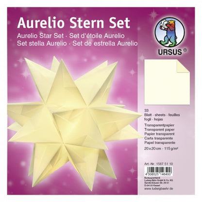 Aurelio Stern Set 20x20 cm Transparentpapier creme 33 Blatt von URSUS®