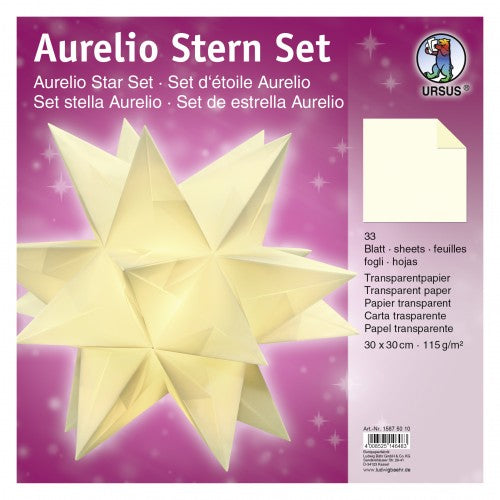 Aurelio Stern Set 30x30 cm Transparentpapier vanille 33 Blatt von URSUS®