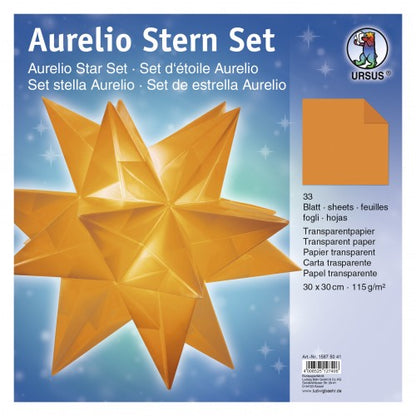 Aurelio Stern Set 30x30 cm Transparentpapier orange 33 Blatt von URSUS®