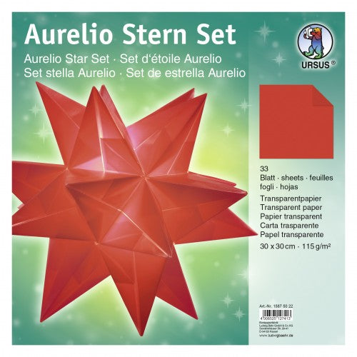 Aurelio Stern Set 30x30 cm Transparentpapier rot 33 Blatt von URSUS®