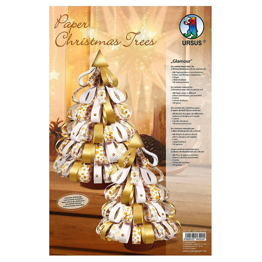Faltstreifen für 2 Weihnachtsbäume  / Paper Christmas Trees "Glamour" von URSUS® 20/24cm