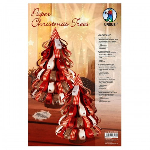 Faltstreifen für 2 Weihnachtsbäume  / Paper Christmas Trees "Landhaus" von URSUS® 20/24cm