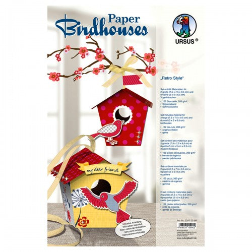Bastelset Paper Birdhouses "Retro Style" 10 Stück 3D von URSUS®