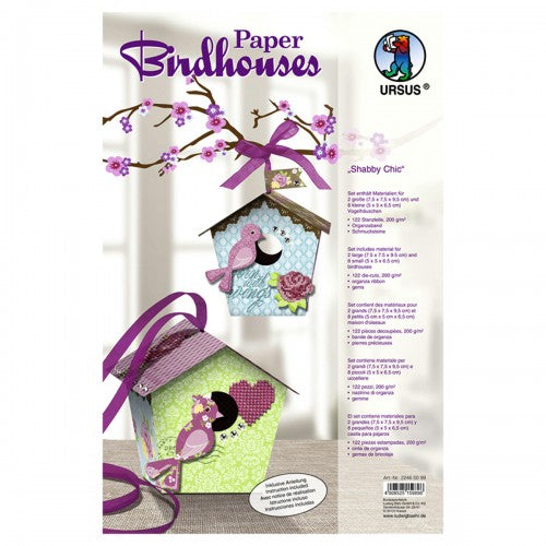 Bastelset Paper Birdhouses "Shabby Chic" 10 Stück 3D von URSUS®