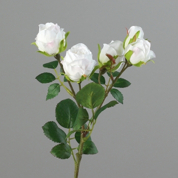 Basteln Dekorieren Mini-Rosenzweig weiß künstliche Blumen
